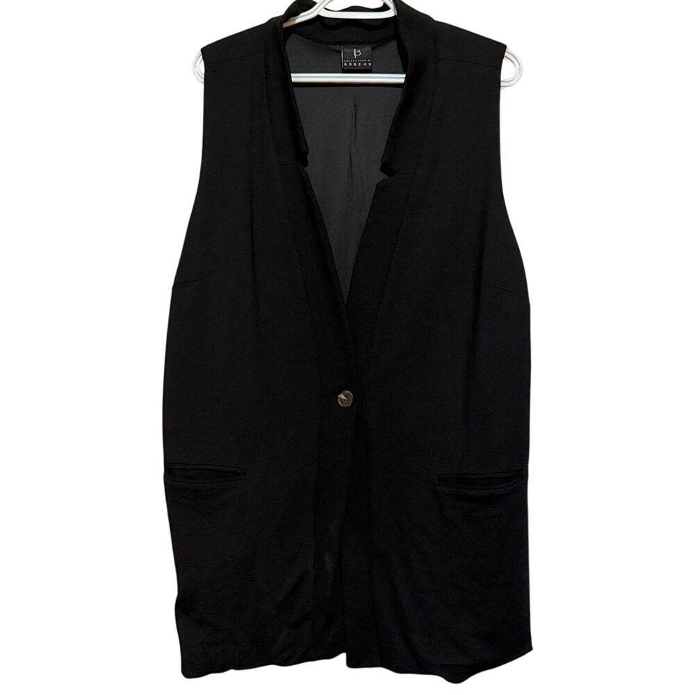 B by Bobeau Women's Black Sleeveless Heavyweight Lined Blazar Vest Size XL